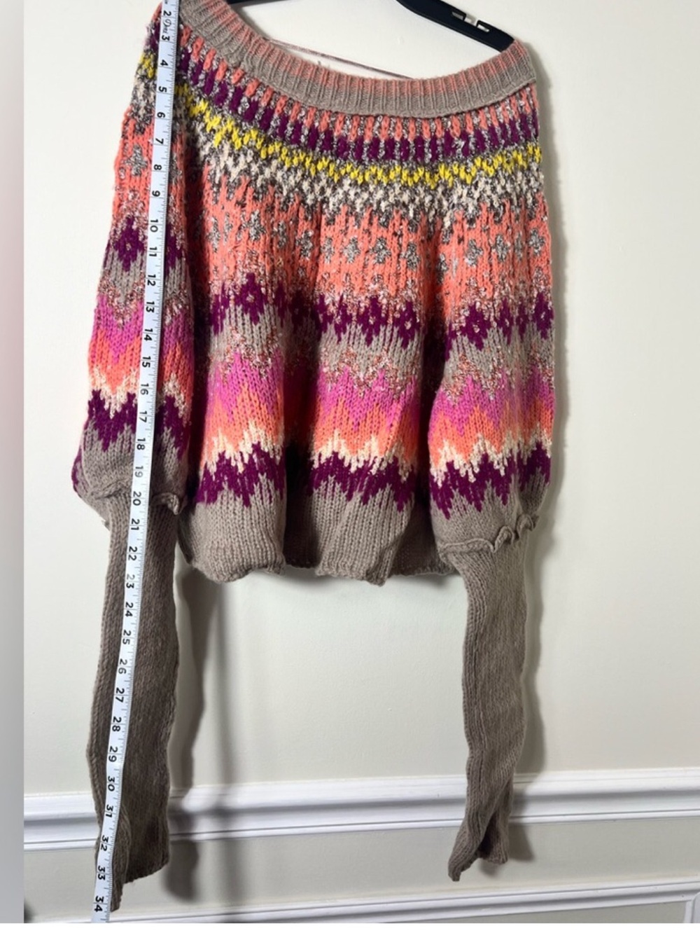 NWT FREE PEOPLE home for the holidays in raspberry combo Size Large - Picture 4 of 8